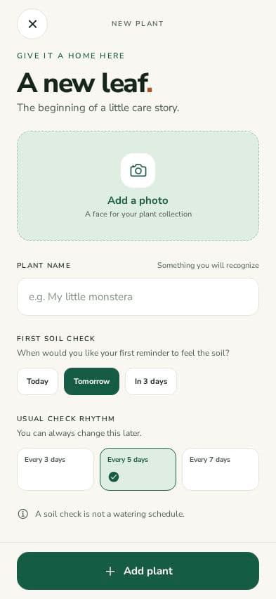 Leaflet Add a plant form design